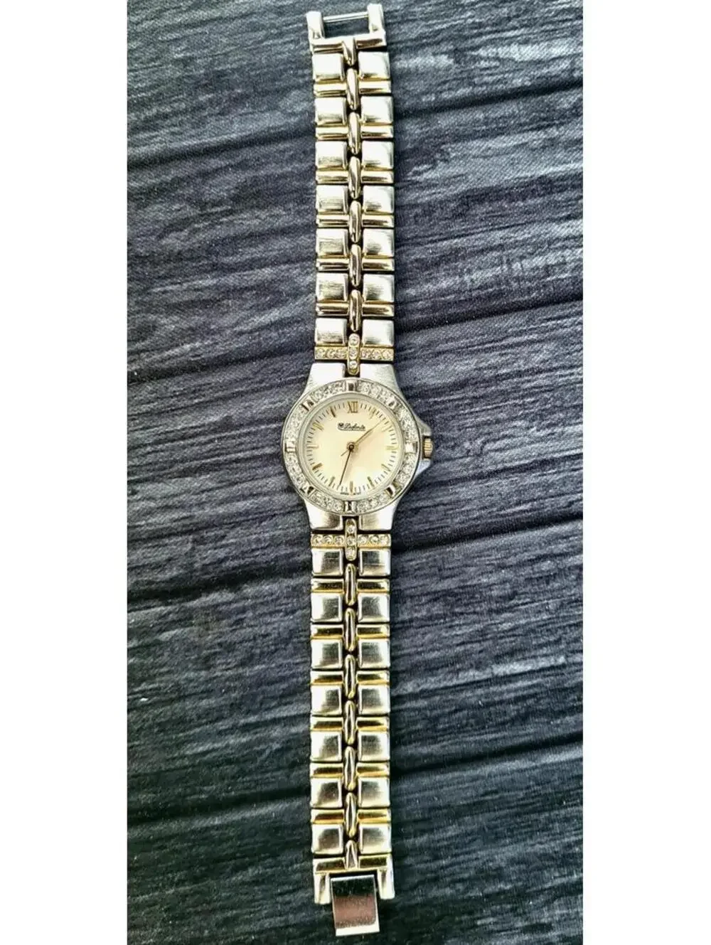 Rare Vintage Dufonte Woman's Diamond Bezel‎ Enamel Dial Watch